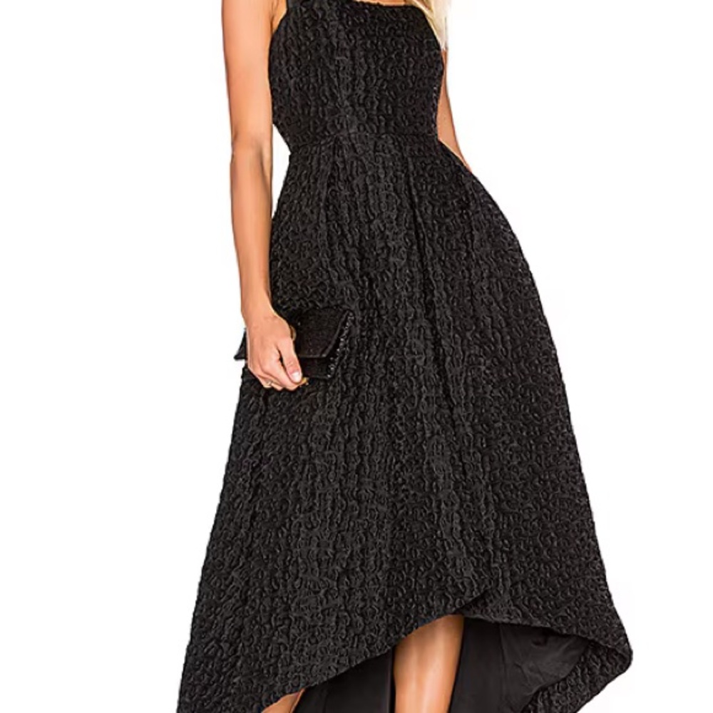 NWOT Cynthia Rowley Black High-Low Crinkle
Textured Jacquard Dress - Picture 7 of 7